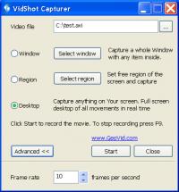 VidShot Capturer 1.0.63 screenshot. Click to enlarge!