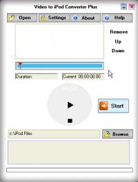 Video to iPod Converter Plus 2.0 screenshot. Click to enlarge!