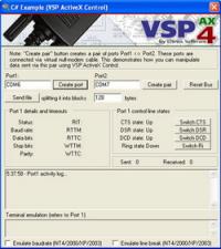 Virtual Serial Port ActiveX 4.2 screenshot. Click to enlarge!