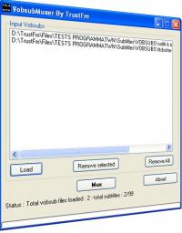 VobsubMuxer 1.9 screenshot. Click to enlarge!