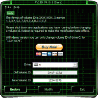 VolID(Disk Drives Serial Modifier) 4.0.2 screenshot. Click to enlarge!