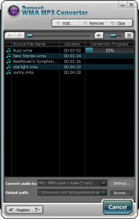 WMA MP3 Converter 5.3.9 screenshot. Click to enlarge!