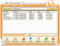 WMA To WAV Converter 1.00 screenshot. Click to enlarge!