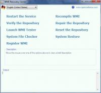 WMI Recovery Center 1.0 screenshot. Click to enlarge!