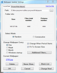 Wallpaper Updater 2.3 screenshot. Click to enlarge!