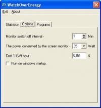 WatchOverEnergy 1.1 screenshot. Click to enlarge!