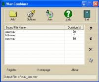 Wav Combiner 1.1.8.9 screenshot. Click to enlarge!