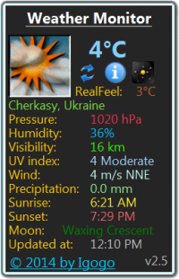 Weather Monitor 6.3 screenshot. Click to enlarge!