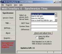 WebTimeSync 6.1 screenshot. Click to enlarge!
