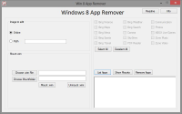 Win 8 App Remover 0.35 screenshot. Click to enlarge!