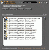 WinShredder 2.01 screenshot. Click to enlarge!