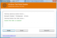 Windows Test Mode Disabler 1.0 screenshot. Click to enlarge!