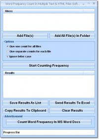 Word Frequency Count In Multiple Text & HTML Files Software 7.0 screenshot. Click to enlarge!