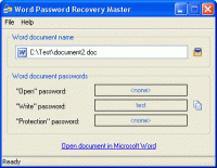 Word Password Recovery Master 3.5 screenshot. Click to enlarge!
