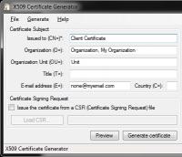 X509 Certificate Generator 3.5 screenshot. Click to enlarge!