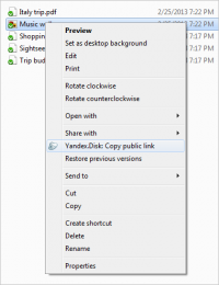 Yandex.Disk 1.4.10.5199 screenshot. Click to enlarge!