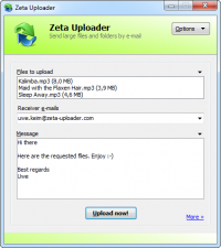 Zeta Uploader 2.1.0.72 screenshot. Click to enlarge!