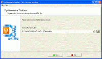 Zip Recovery Toolbox 1.1.15 screenshot. Click to enlarge!