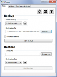 iCloner 2.49 screenshot. Click to enlarge!