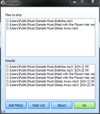 id3wipe 1.0 screenshot. Click to enlarge!