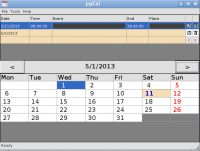 pgCal 0.46 screenshot. Click to enlarge!