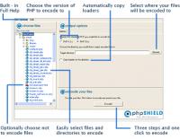 phpSHIELD PHP Encoder 8.0 screenshot. Click to enlarge!