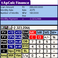 tApCalc Financial tape calculator(Palm High Res) 1.20 screenshot. Click to enlarge!