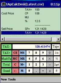 tApCalcCPA Accounting tape calculator(Palm OS) 1.32 screenshot. Click to enlarge!