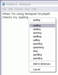 tinySpell 1.9.61 screenshot. Click to enlarge!