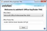 zebNet Office Keyfinder Build 1.0.1.3 screenshot. Click to enlarge!